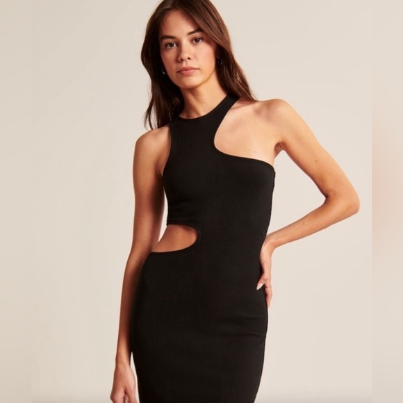 Abercrombie & Fitch Asymmetrical Cutout Slit Midi Dress - Picture 2 of 3